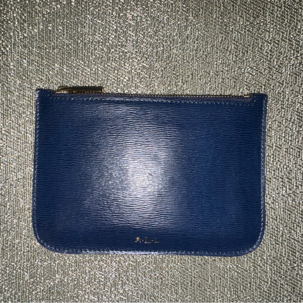 Lauren Ralph Lauren Blue Zippered Pouch